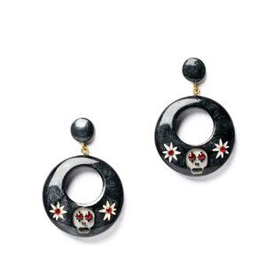 NEW Splendette Black Skull Earrings Halloween Collection 2025